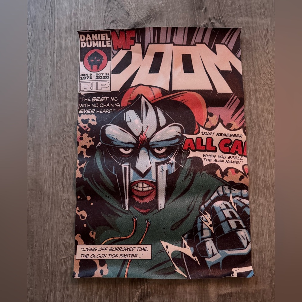MF DOOM Retro Comic Style Wall Art Poster 12x18 Canvas Print Hip Hop Room Decor